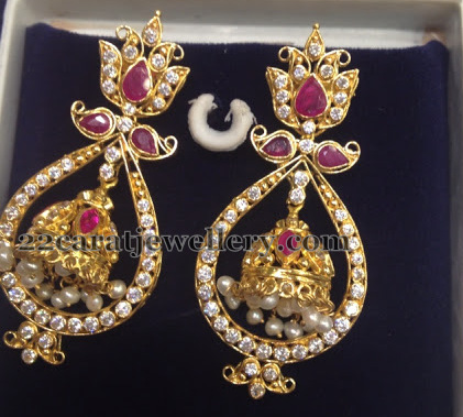 CZ Trendy Jhumkas with Pearls