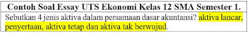 25 Contoh Soal Essay UTS Ekonomi Kelas 12 SMA semester 1.