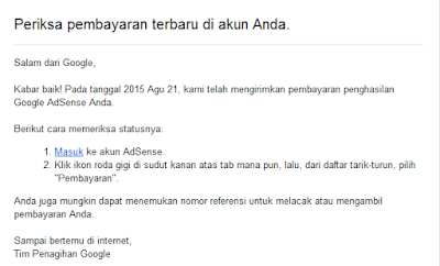 Contoh Pembayaran dari Google Adsense blog dan Youtube