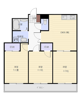 増尾3丁目　3ＤＫ　ｻﾝﾗｲﾄ増尾