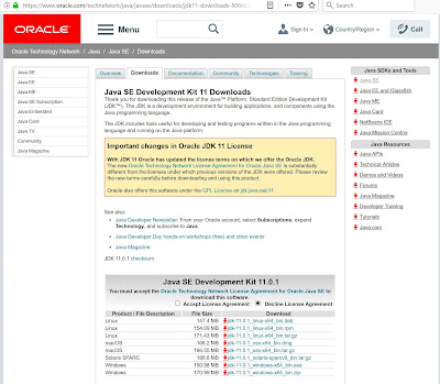 download the Java SE Development Kit 11.0.1
