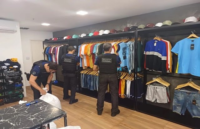 Mais de 300 roupas falsificadas são apreendidas pela PF em lojas em Salvador