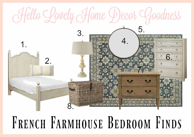 French farmhouse decor for a bedroom from One King's Lane on Hello Lovely Studio