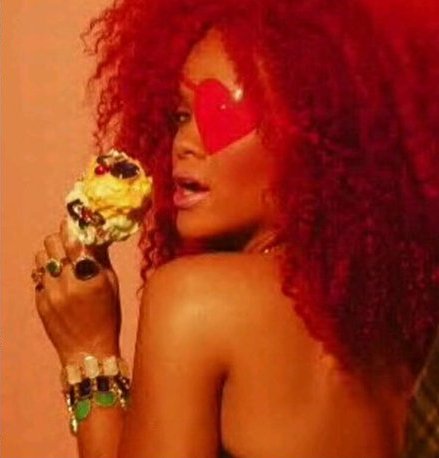 rihanna hair red curly. Rihanna#39;s Curly Red Fro