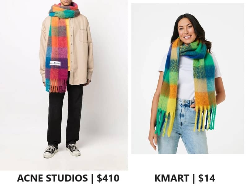 Kmart dupe of ACNE STUDIOS scarf