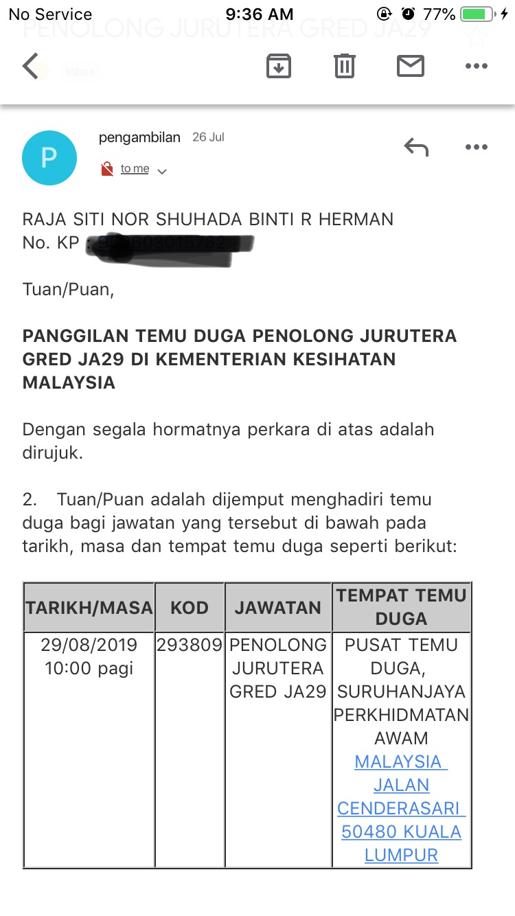 Pengalaman Temuduga Penolong Jurutera Ja29