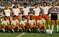 SELECCIÓN DE HOLANDA - Temporada 1988-89 - Ronald Koeman, Koot, Frank Rijkaard, Marco Van Basten, Eijkelkamp, Hans Van Breukelen; Sonny Silooy, Huistra, Vanenburg, Suvrijn y Reekers - ITALIA 1 (Vialli) HOLANDA 0 - 16/11/1988 - Partido amistoso - Roma, Italia, estadio Olímpico