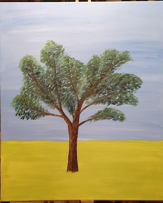 Peinture sur toile Masha L'arbre étape 2