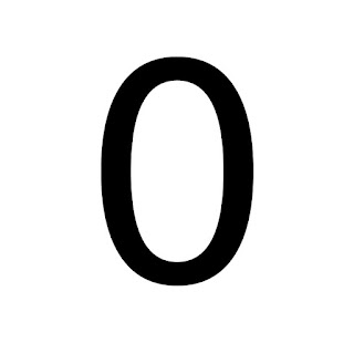 le chiffre zéro écrit en lettre noir sur un fond blanc