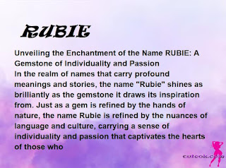 meaning of the name RUBIE