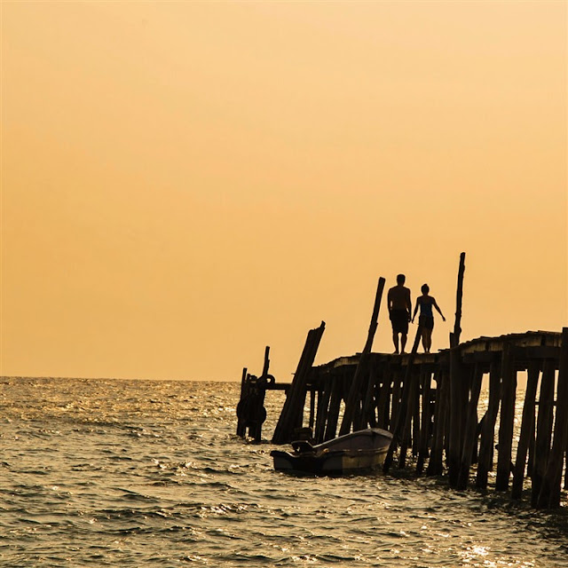 sunset cambodia Koh Rong Samloem island pier