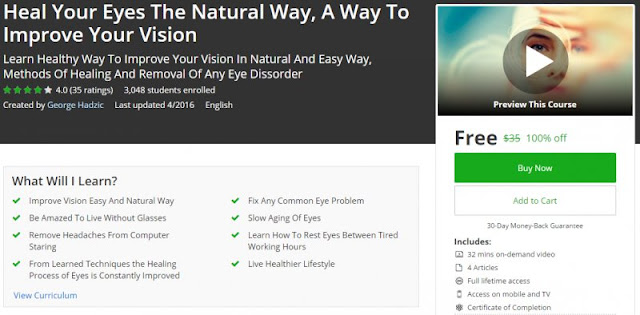 [100% Off] Heal Your Eyes The Natural Way, A Way To Improve Your Vision| Worth 35$