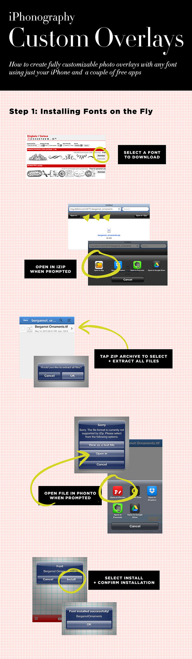 iPhonography // Custom Overlays // Tutorial // How to Install Fonts