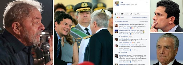 LULA SE VINGA DE MORO E POSTA FOTO CARINHOSA DO JUIZ DIANTE DE TEMER