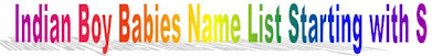 Indian boy babies name list starting letter with S