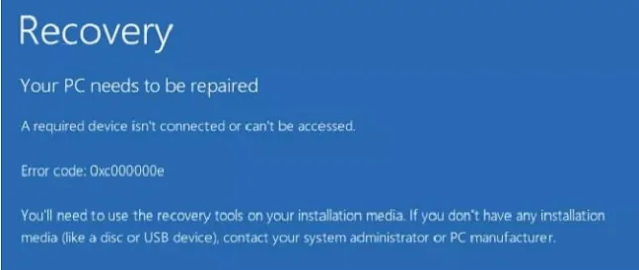 Fix: Error Code 0xc00000e in Windows 10