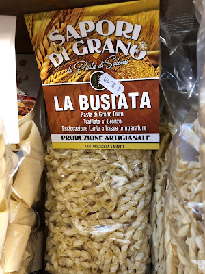 A type of pasta called busiata, common in the south of Italy and on Pantelleria.