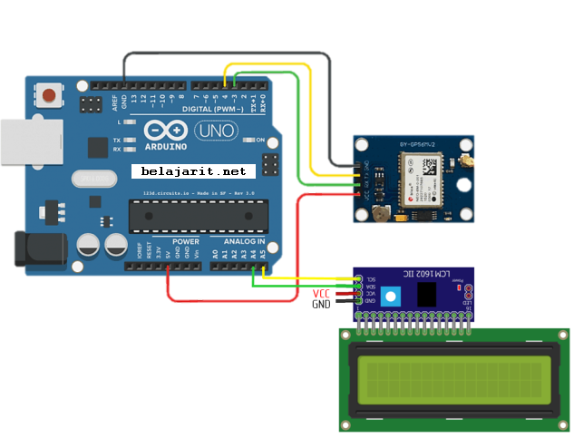 Menampilkan Titik Lokasi GPS Pada LCD Dengan Arduino
