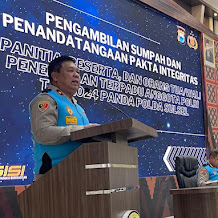 Wakapolda Sulsel Brigjen Pol CH Patoppoi, Pimpin Penandatanganan Pakta Integritas dan Pengambil Sumpah di Penerimaan Calon Anggota Polri TA. 2024