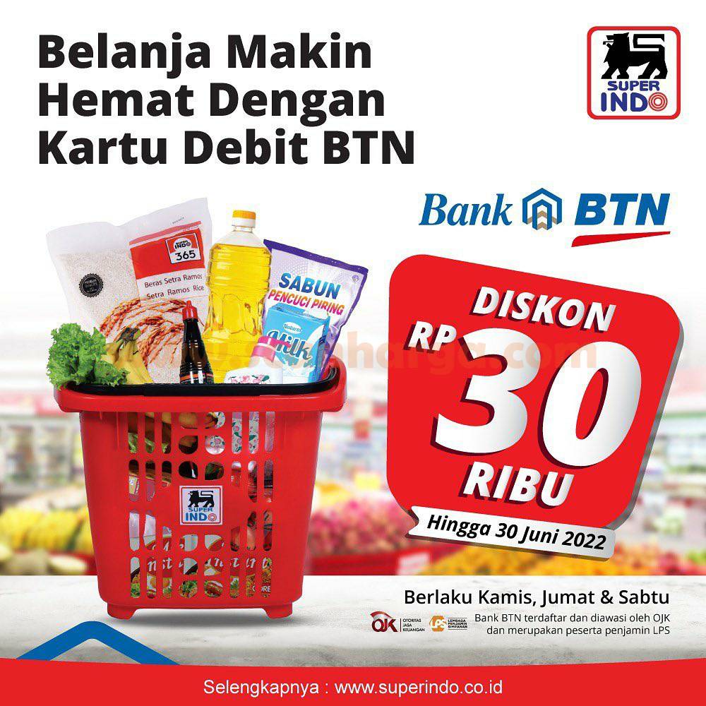 Promo SUPERINDO DISKON BELANJA Rp. 30RB* dengan KARTU KREDIT BTN