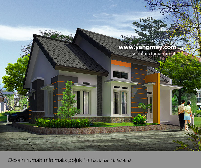 Seputar Dunia Rumah: Desain Rumah Minimalis Pojok dilahan 10,6x14m2 