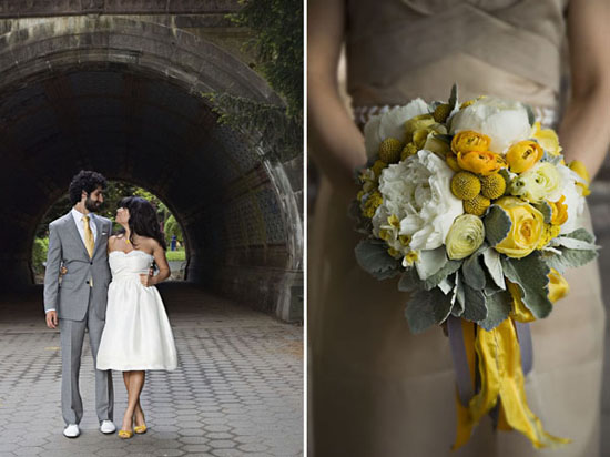 Wedding inspiration yellow and grey decoration combination