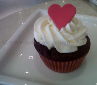 Red velvet with Butter Cream Rouge Cupcake shop cafe near La Martiniere School AJC Bose Road