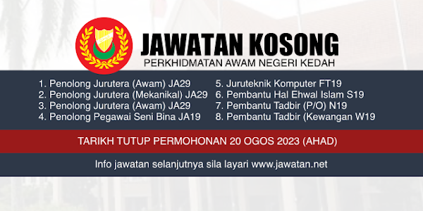 Jawatan Kosong Kerajaan Negeri Kedah 2023