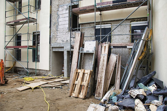 Baustelle Modernisierung, Caligariplatz, Gustav-Adolf-Straße / Heinersdorfet Straße, 13086 Berlin, 07.04.2014