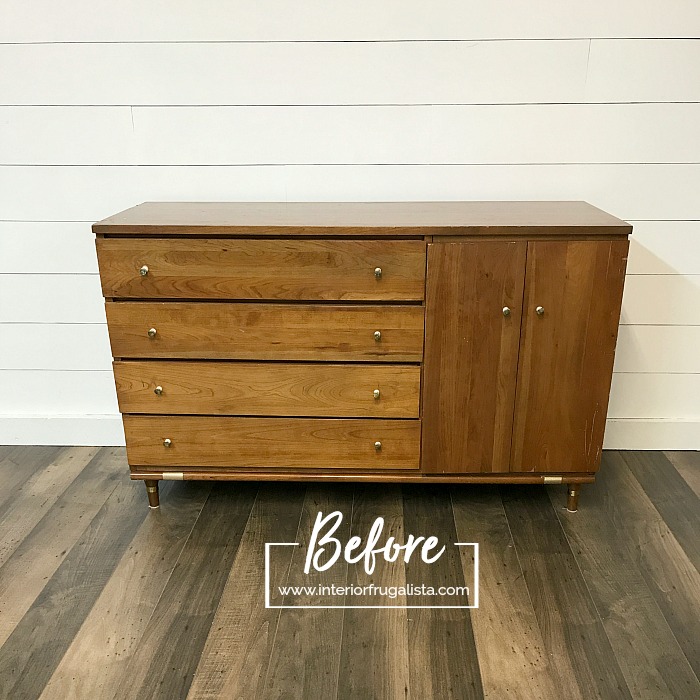 Repurposed Mid Century Cabinet Before