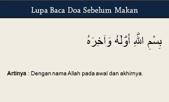 Lupa Baca Doa sebelum Makan