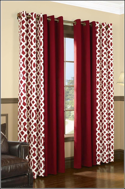 red curtain designs with printed drapes