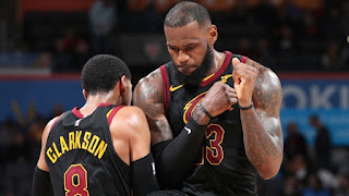 Lebron James and Jordan Clarkson Shoulder Bump