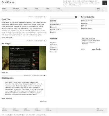 Grid Focus Blogger Template