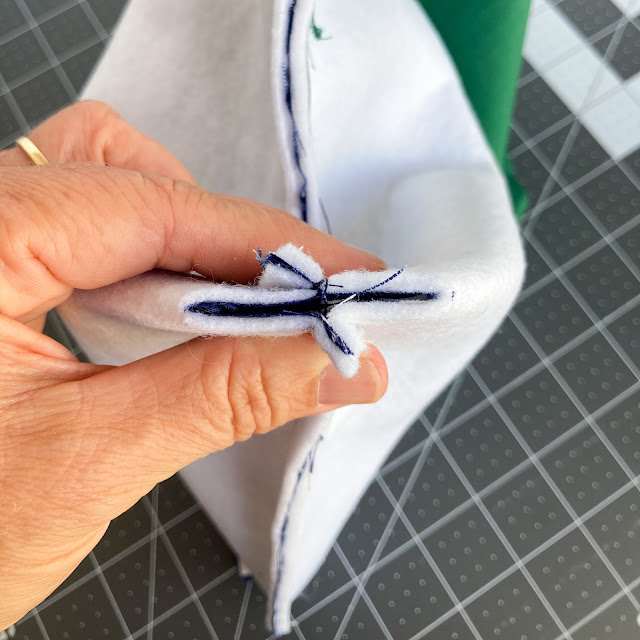 Sew the corners - Make a Sparkle Zipper Pouch - Sparkle Quilt block and zipper pouch tutorial