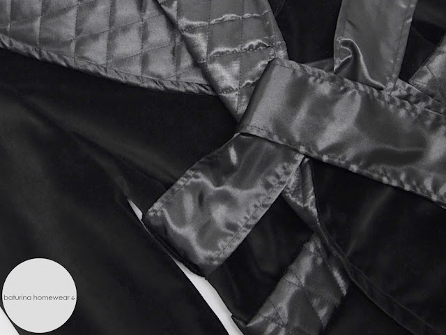 mens black velvet smoking jacket robe