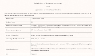 AMITY INSTITUTE OF VIROLOGY VACANCY 2022 | अमिटी इंस्टिट्यूट ऑफ़ वायरोलॉजी एंड इम्यूनोलॉजी में वेकेंसी