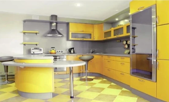 dapur bertema kuning