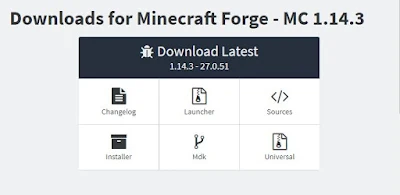 Minecraft Forge download page