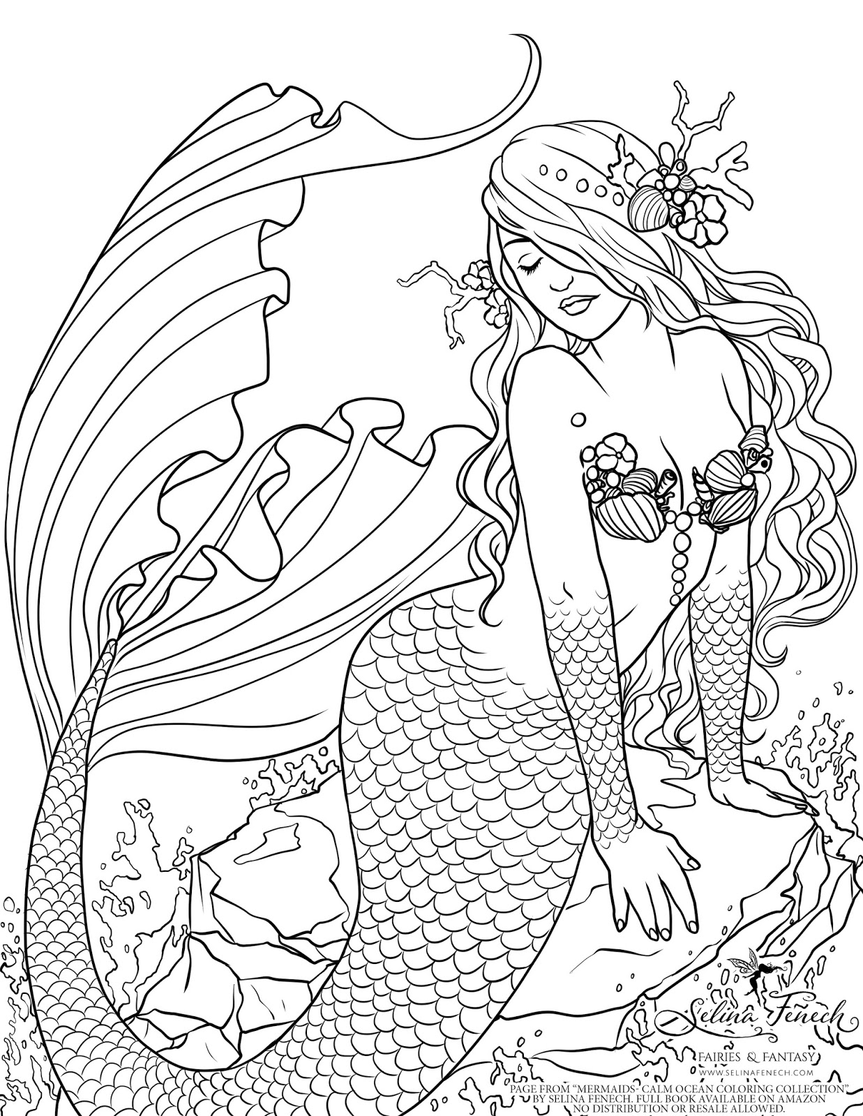 Download Enchanted Designs Fairy & Mermaid Blog: Free Mermaid Coloring Page