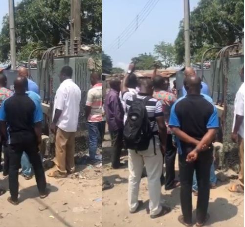 Drama As Frustrated Residents Of Lagos Community Come Out To Pray Over Faulty Transformer