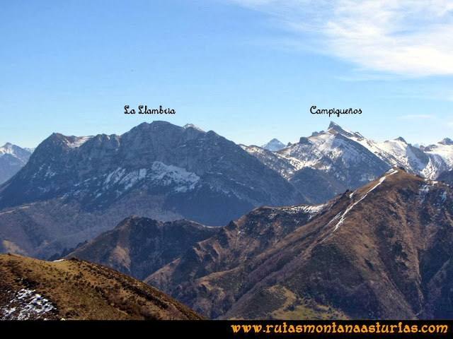 Ruta Pico Vízcares: Desde la cima del Vízcares, vista del Campiegueños y la Llambria