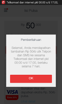  khusus pengguna Telkomsel yaitu kartu as Cara Mendapatkan Pulsa Rp 50 Ribu Gratis dari MyTelkomsel
