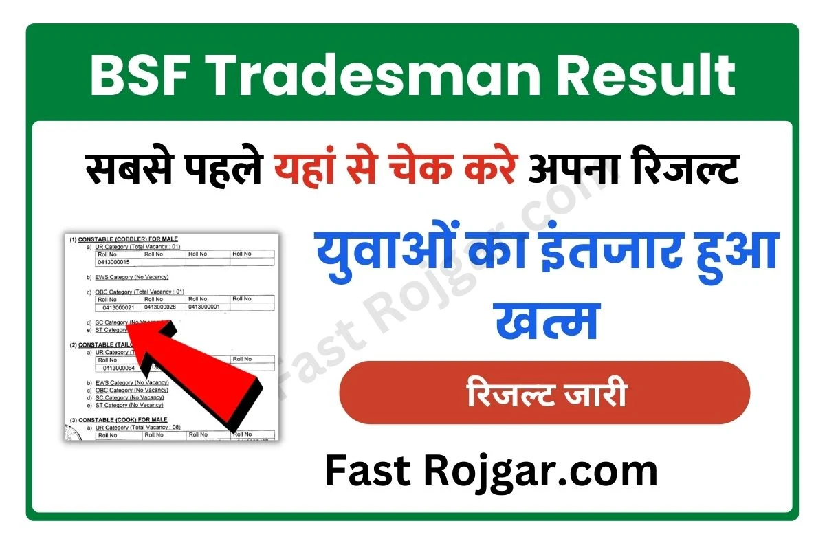 BSF Tradesman Result 2023