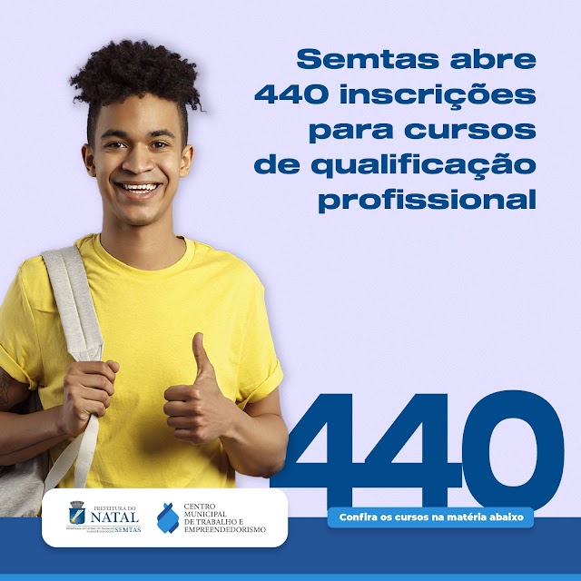 Prefeitura de Natal abre 440 inscrições para cursos de qualificação 