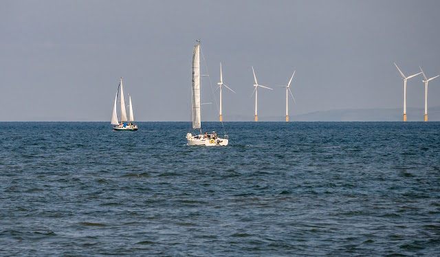 Photo of Mistral and Raingoose by part of Robin Rigg Wind Farm on the Solway Firth