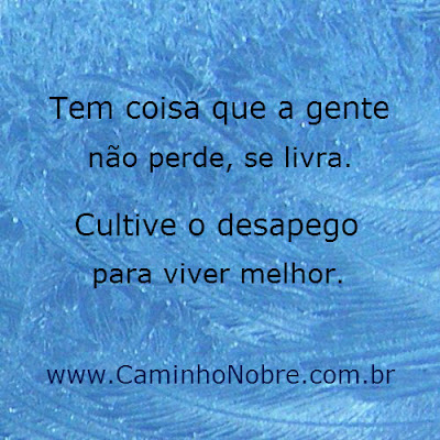 Tem coisa que a gente não perde, se livra. Cultive o desapego para viver melhor. Blog Caminho Nobre