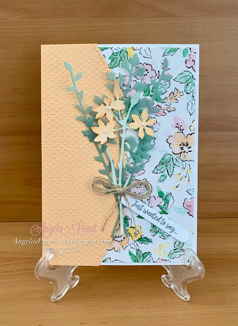 Angela's PaperArts: Stampin Up Hand Penned and Meadow dies card