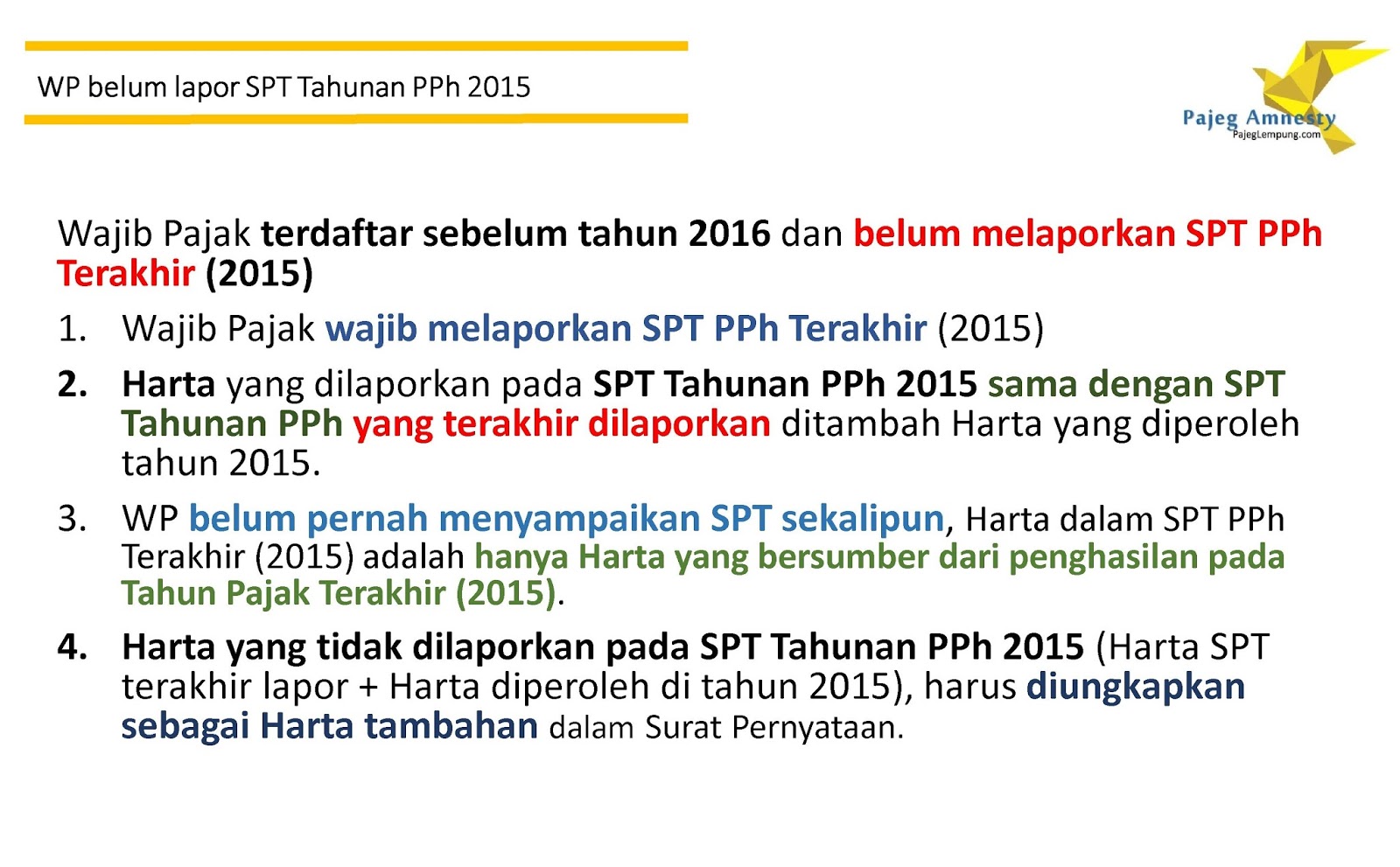 Pajeg Amnesty: Belum lapor SPT Tahunan 2015