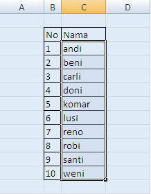 Cara Mengurutkan Nama sesuai Abjad di Microsoft Excel 2007